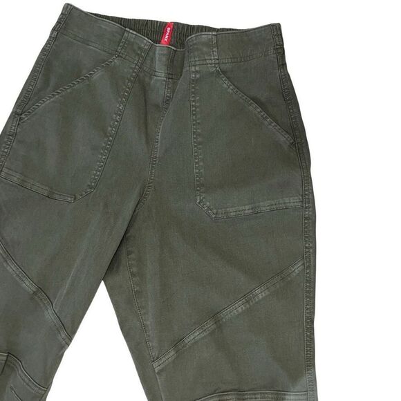 Spanx Stretch Twill Cargo Jogger Pants Green Elastic Waist Pull-On size Large L - Picture 5 of 9
